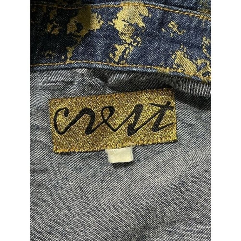 CREST. Women Denin Printing Metalic blue jacket, S ize L - Picture 10 of 12